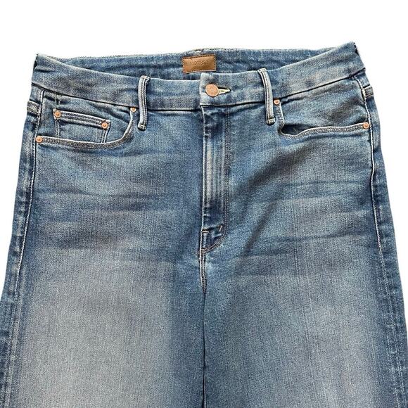 MOTHER The Roller Fray High-Rise Wide-Leg Jeans in Work Hard Play Hard Size 30 - Picture 4 of 11